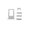 Iphone 6 hátlap / akkumulátor fedél, logóval, kamera lencsével Sim kártya tartóval és oldalgombokkal (ezüst)
