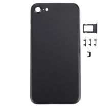 Iphone 7 hátlap / akkumulátor fedél, Sim kártya tartóval és oldalgombokkal (fekete)