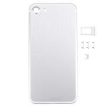 Iphone 7 hátlap / akkumulátor fedél, logóval, felirattal,Sim kártya tartóval és oldalgombokkal (ezüst)