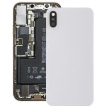 Iphone XS üveg hátlap / akkumulátor fedél, logóval, kamera házzal és üveggel (fehér)