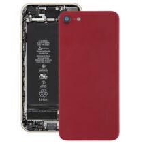 Iphone 8 üveg hátlap / akkumulátor fedél, logóval, felirattal, kamera lencsével, piros