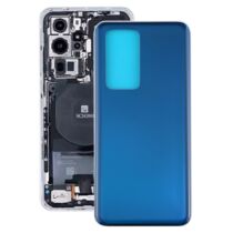 Huawei P40 Pro üveg hátlap/akkumulátor fedél, logóval és ragasztóval, zöldeskék (deep sea blue)