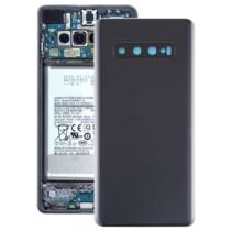 Samsung Galaxy S10 Plus (G975) hátlap / akkumulátor fedél kamera lencsével, logóval, ragasztóval, fekete
