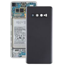 Samsung Galaxy S10 (G973) hátlap / akkumulátor fedél kamera lencsével, logóval, ragasztóval, fekete