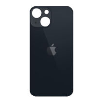 Iphone 13 Mini üveg hátlap / akkumulátor fedél, logóval, nagy kamera kivágással, fekete