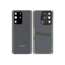 Samsung Galaxy S20 Ultra 4G/5G (G9886) hátlap / akkumulátor fedél, ragasztóval, logóval, kamera üveggel, szürke