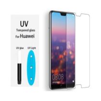 Huawei P30 keskeny kijelzővédő edzett üvegfólia nano UV ragasztó szettel (0.33mm, 9H, átlátszó)