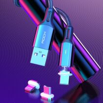 3 az 1-ben 5A univerzális gyorstöltő kábel (USB-C, Lightning, micro USB) 2m (fekete)