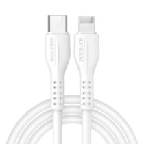 Iphone/Apple lightning - USB-C (apa) minőségi adat és gyorstöltő kábel, 1m (3A, 20W, PD, fehér)
