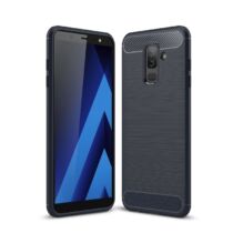 Samsung Galaxy J8 (2018), ütés és karcálló, karbon mintás szilikon tok, kék