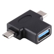 USB 3.0 (anya) - USB-C (apa) - micro USB (apa) &quot;T&quot; átalakító adapter