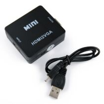 HDMI-VGA átalakító adapter (Full HD 1080P, +audio), fekete