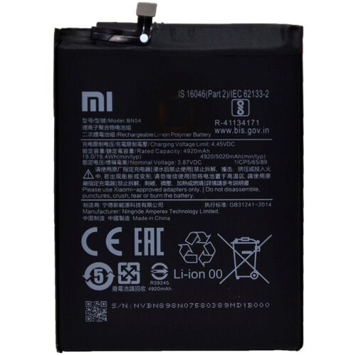 Xiaomi Redmi Note 9 / Redmi 9 (BN54) akkumulátor, 5020 mAh, gyári