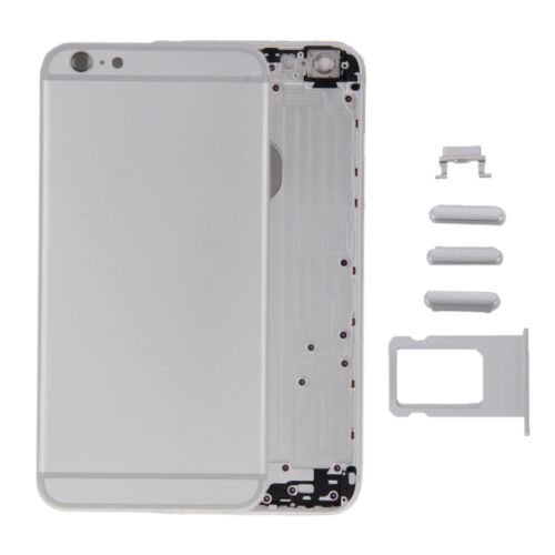 Iphone 6 hátlap / akkumulátor fedél, logóval, kamera lencsével Sim kártya tartóval és oldalgombokkal (ezüst)