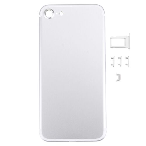 Iphone 7 hátlap / akkumulátor fedél, logóval, felirattal,Sim kártya tartóval és oldalgombokkal (ezüst)