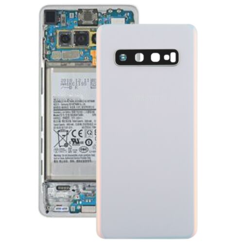 Samsung Galaxy S10 (G973) hátlap / akkumulátor fedél kamera lencsével, logóval, ragasztóval, fehér