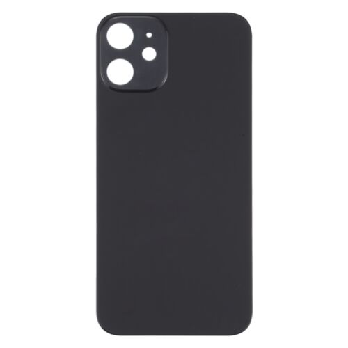 Iphone 12 Mini üveg hátlap / akkumulátor fedél, logóval, nagy kamera kivágással, fekete