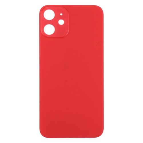 Iphone 12 üveg hátlap / akkumulátor fedél, logóval, nagy kamera kivágással, piros