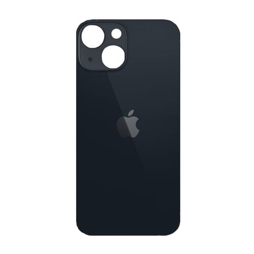 Iphone 13 üveg hátlap / akkumulátor fedél, logóval, nagy kamera kivágással, fekete