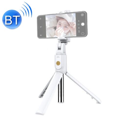 Selfie bot és állvány mobiltelefonhoz, állítható, bluetooth, távirányítós (fehér)
