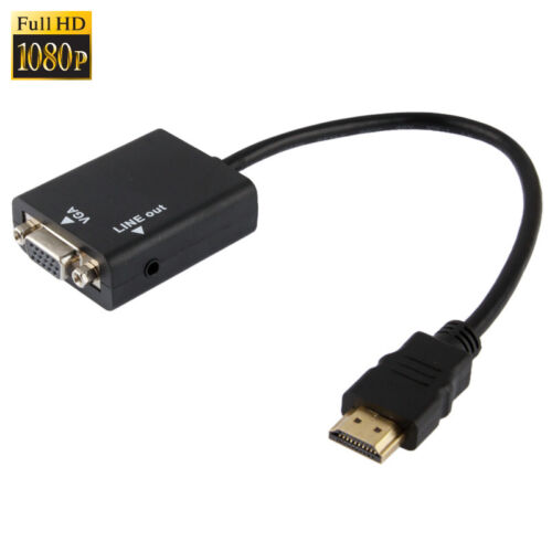 HDMI -VGA jelátalakító, (1080 Full HD+audio) 24 cm