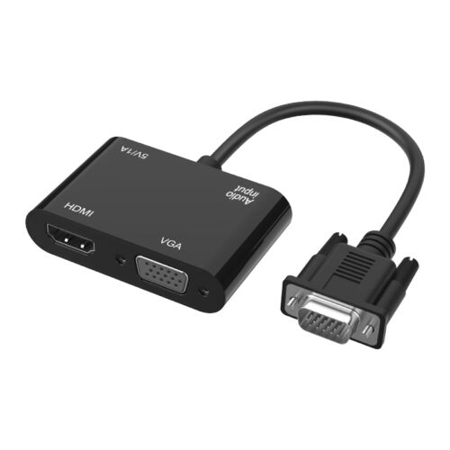 VGA (apa) - HDMI (anya) és VGA (anya) jelátalakító adapter kábel