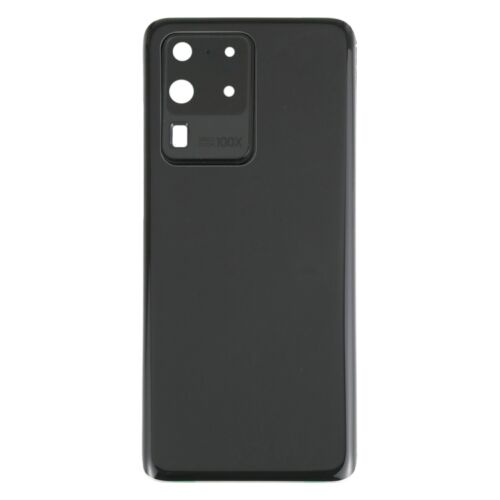 Samsung Galaxy S20 Ultra 4G/5G (G988) üveg hátlap / akkufedél, ragasztóval, logóval, fekete